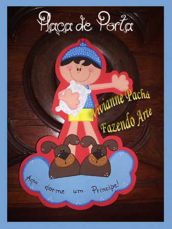 PLACA DE PORTA P/ MATERNIDADE OU QUARTO - MENINO